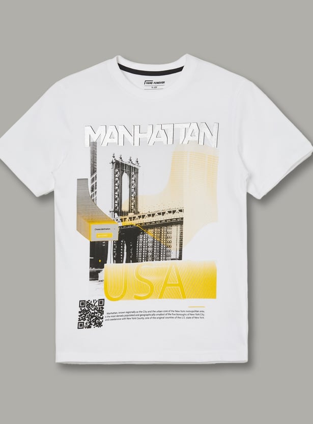 FAME FOREVER Boys Manhattan Graphic Print T-shirt